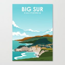 Big Sur Travel Poster California Canvas Print - Wall Art Decor