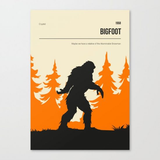 Bigfoot Cryptid Book Cover Poster Canvas Print - Wall Art Decor
