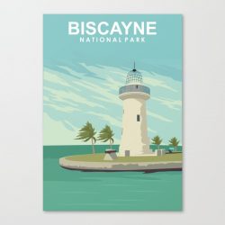 Biscayne National Park Travel Poster Canvas Print - Wall Art Decor