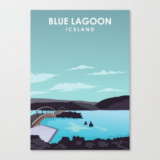 Blue Lagoon Spa Iceland Travel Poster Canvas Print - Wall Art Decor