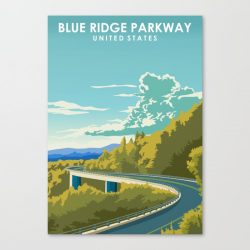 Blue Ridge Parkway United States road trip Travel Poster Canvas Print - Wall Art Decor