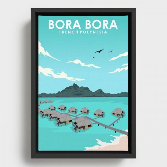 Bora Bora French Polynesia Travel Poster Canvas Print Wall Art Decor 1
