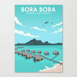 Bora Bora French Polynesia Travel Poster Canvas Print - Wall Art Decor