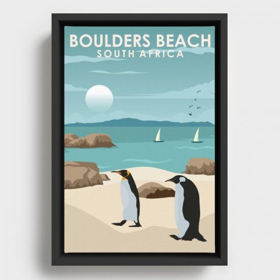 Boulders Beach South Africa Travel Poster Canvas Print Wall Art Decor 1