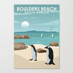 Boulders Beach South Africa Travel Poster Canvas Print - Wall Art Decor