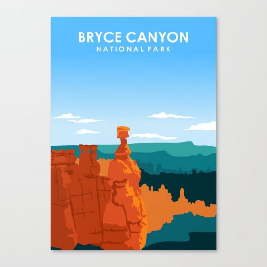 Bryce Canyon National Park Travel Poster Canvas Print - Wall Art Decor