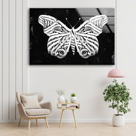 Butterfly Wall Art Animal Wall Art Butterfly Decor Glass Print 1