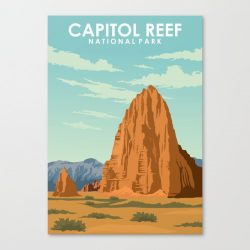 Capitol Reef National Park Travel Poster Canvas Print - Wall Art Decor