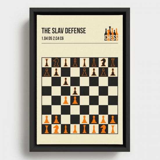 Chess The Slav Defense Vintage Book Cover Poster Canvas Print Wall Art Decor 1