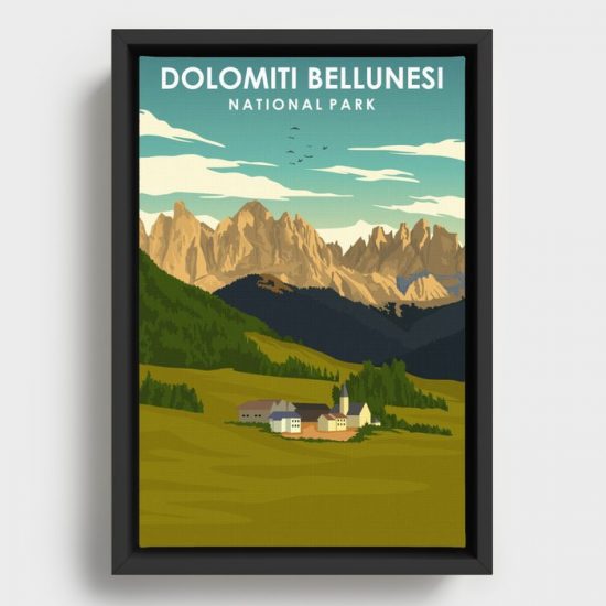 Dolomiti Bellunesi National Park Italy Canvas Print Wall Art Decor 1