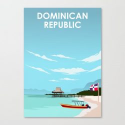 Dominican Republic Vintage Travel Poster  Canvas Print - Wall Art Decor