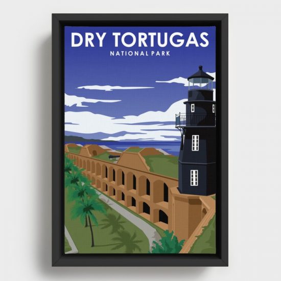 Dry Tortugas National Park Vintage Minimal Travel Poster Canvas Print Wall Art Decor 1
