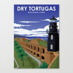 Dry Tortugas National Park Vintage Minimal Travel Poster Canvas Print - Wall Art Decor