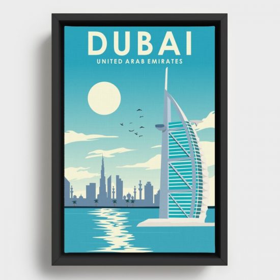 Dubai United Arab Emirates Vintage Travel Poster Canvas Print Wall Art Decor 1