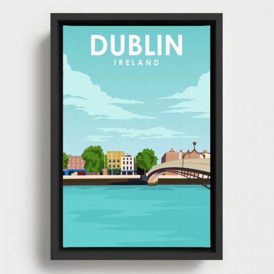 Dublin Ireland Vintage Travel Poster Canvas Print Wall Art Decor 1