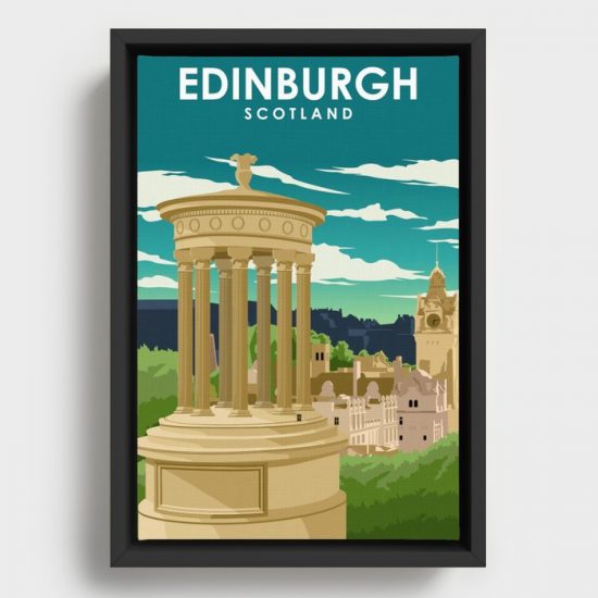 Edinburgh Scotland Vintage Minimal Retro Travel Poster Canvas Print Wall Art Decor 1
