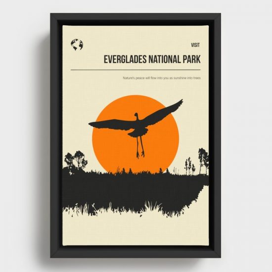 Everglades National Park Vintage Minimal Travel Poster Canvas Print Wall Art Decor 1