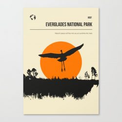 Everglades National Park Vintage Minimal Travel Poster Canvas Print - Wall Art Decor