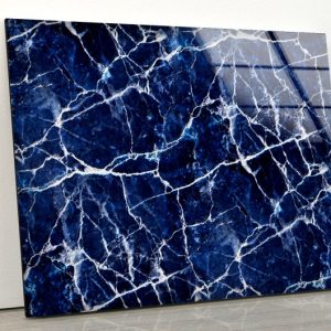 Fractal Wall Art Marble Wall Art Abstract Wall Art Blue Marble Glass Print