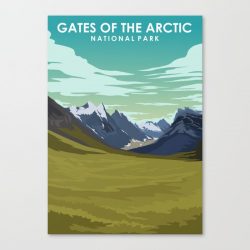 Gates Of The Arctic National Park Travel Poster Canvas Print - Wall Art Decor