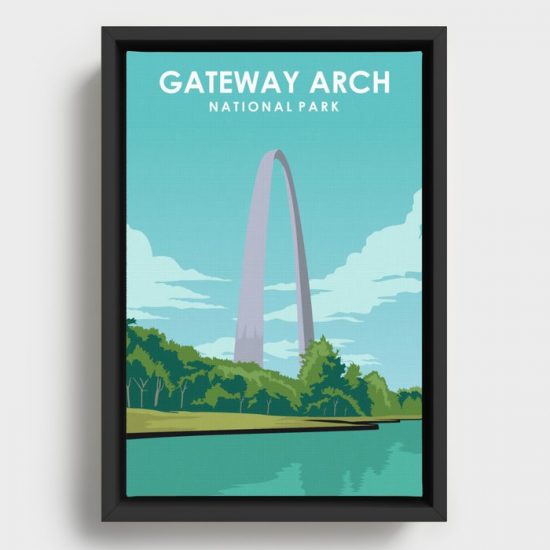 Gateway Arch National Park Travel Poster Canvas Print Wall Art Decor 1
