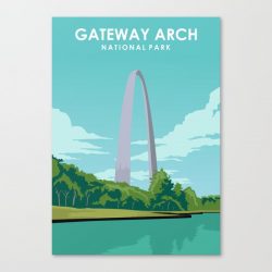 Gateway Arch National Park Travel Poster Canvas Print - Wall Art Decor