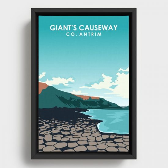 Giants Causeway Ireland Travel Poster Canvas Print Wall Art Decor 1