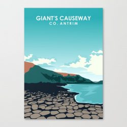 Giant's Causeway Ireland Travel Poster Canvas Print - Wall Art Decor