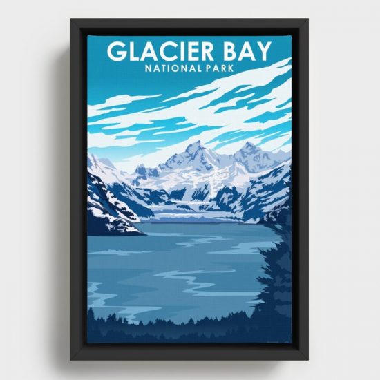 Glacier Bay National Park travel poster Canvas Print Wall Art Decor 1