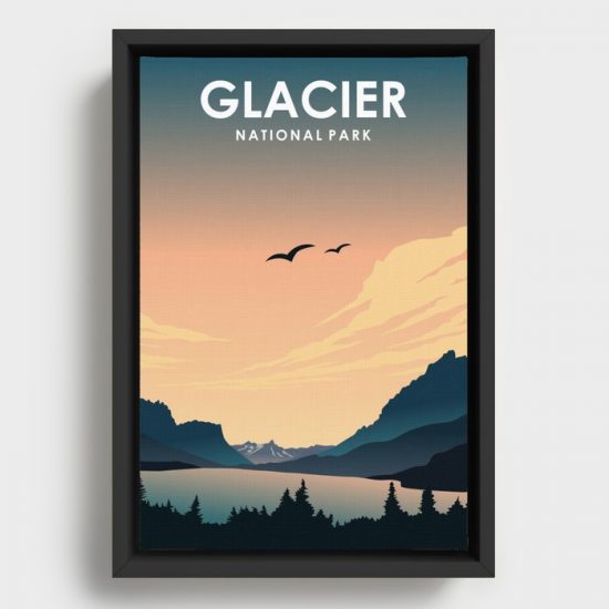 Glacier National Park Travel Poster Canvas Print Wall Art Decor 1