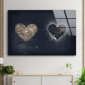 Glass Print Picture Wall Art For Office Glass Wall Art For Him Valentines For Her Valentines Decor