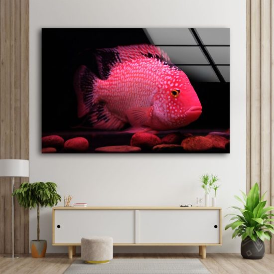 Glass Print Picture Wall Art For Restaurant Office Chess Pieces Wall Art Underwater Wall Art Pink Fish Wall Art 2