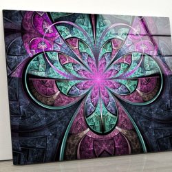 Glass Print Picture Wall Art For Restaurant Office Tempered Glass Wall Art Fractal Wall Art Stained Abstract Wall Art