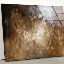 Glass Print Picture Wall Art For Restaurant Office Tempered Glass Wall Art Gold Abstract Wall Art Copper Wall Art