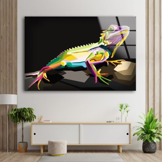 Glass Print Picture Wall Art For Restaurant Office Wall Art Uv Printing Abstract Animal Colorful Pop Art 2
