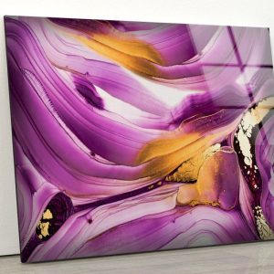 Glass Print Picture Wall Art For Restaurant Office Wall Art Uv Printing Alcohol Ink Abstract Marble Wall Art
