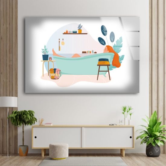 Glass Print Picture Wall Art For Restaurant Office Wall Art Uv Printing Bathroom Bath Tub Wall Art 1