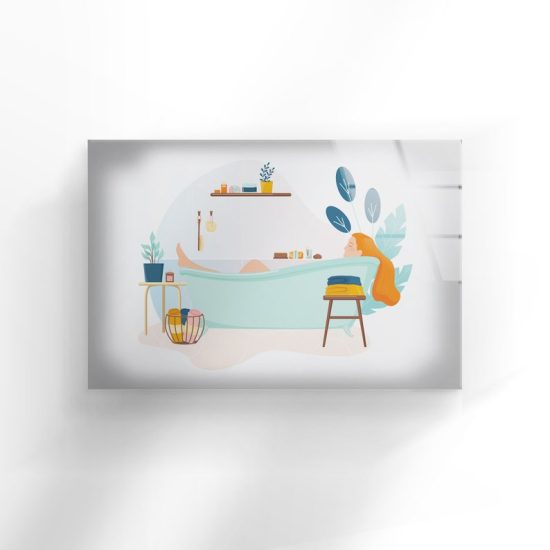 Glass Print Picture Wall Art For Restaurant Office Wall Art Uv Printing Bathroom Bath Tub Wall Art 2