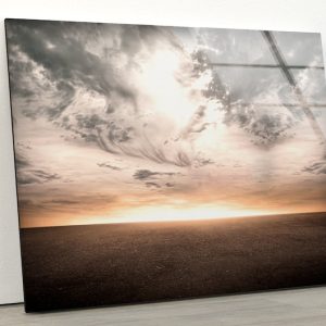 Glass Print Picture Wall Art For Restaurant Office Wall Art Uv Printing Night Sky Horizon And Dramatic Clouds