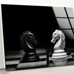 Glass Print Picture Wall Art For Restaurant Office Wall Art Wall Hanging Uv Printing Chess Wall Decor