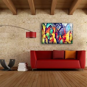 Glass Print Picture Wall Art For Restaurant Office Wall Art Wall Hanging Uv Printing Fractal Wall Art 1