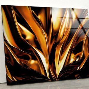 Glass Print Wall Arts For Big Wall Decor Tempered Glass Printing Wall Art Golden Abstract Wall Art Gold Wall Art