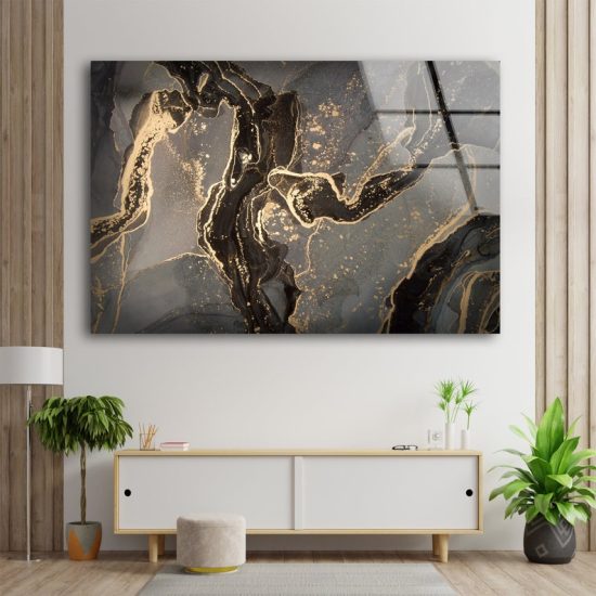 Glass Print Wall Arts For Big Wall Office Decor Tempered Glass Printing Wall Art Abstract Marble Wall Art Alcohol Ink Artwork 2