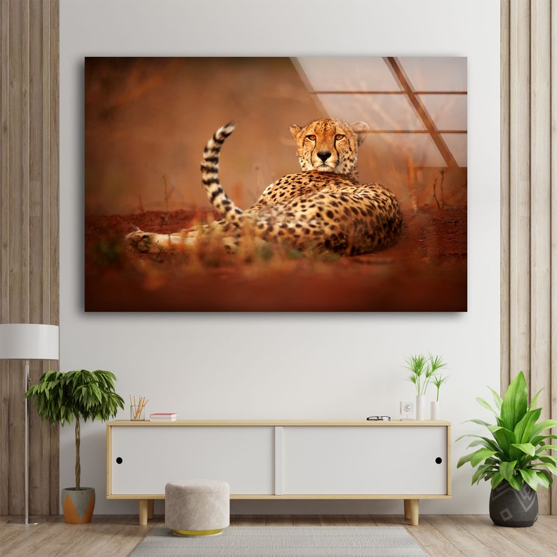 Glass Print Wall Arts For Big Wall Office Decor Tempered Glass Printing Wall Art Cheetah Wall Art Animal Wall Art