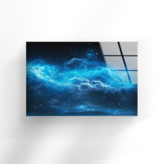 Glass Print Wall Arts For Big Wall Office Decor Tempered Glass Printing Wall Art Space Background With Nebula And Stars Art 1