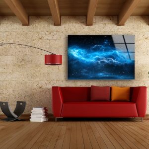 Glass Print Wall Arts For Big Wall Office Decor Tempered Glass Printing Wall Art Space Background With Nebula And Stars Art 2