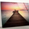 Glass Print Wall Arts For Big Wall Office Decor Tempered Glass Printing Wall Art Sunset View Wall Art Sea Dock Wall Art
