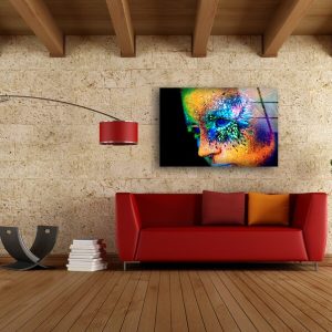 Glass Print Wall Arts For Big Walls Office Decor Tempered Glass Printing Wall Art Wall Hanging Neon Woman Face Art 2 Glass Print Wall Arts For Big Walls Office Decor Tempered Glass Printing Wall Art Wall Hanging Neon Woman Face Art 2