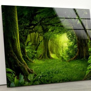 Glass Print Wall Arts For Big Walls Office Decor Tempered Glass Printing Wall Art Wall Hanging Tropical Forests