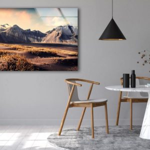 Glass Printing Wall Art Glass Wall Decor Wall Hanging Uv Print Tempered Glass Art Sunset On Mount Vestrahorn View Of Iceland 1